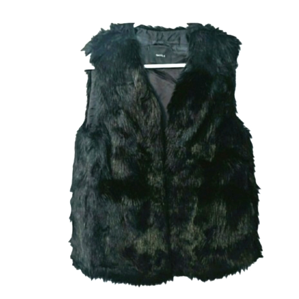 Talula Faux Fur Pocketed Vest Small